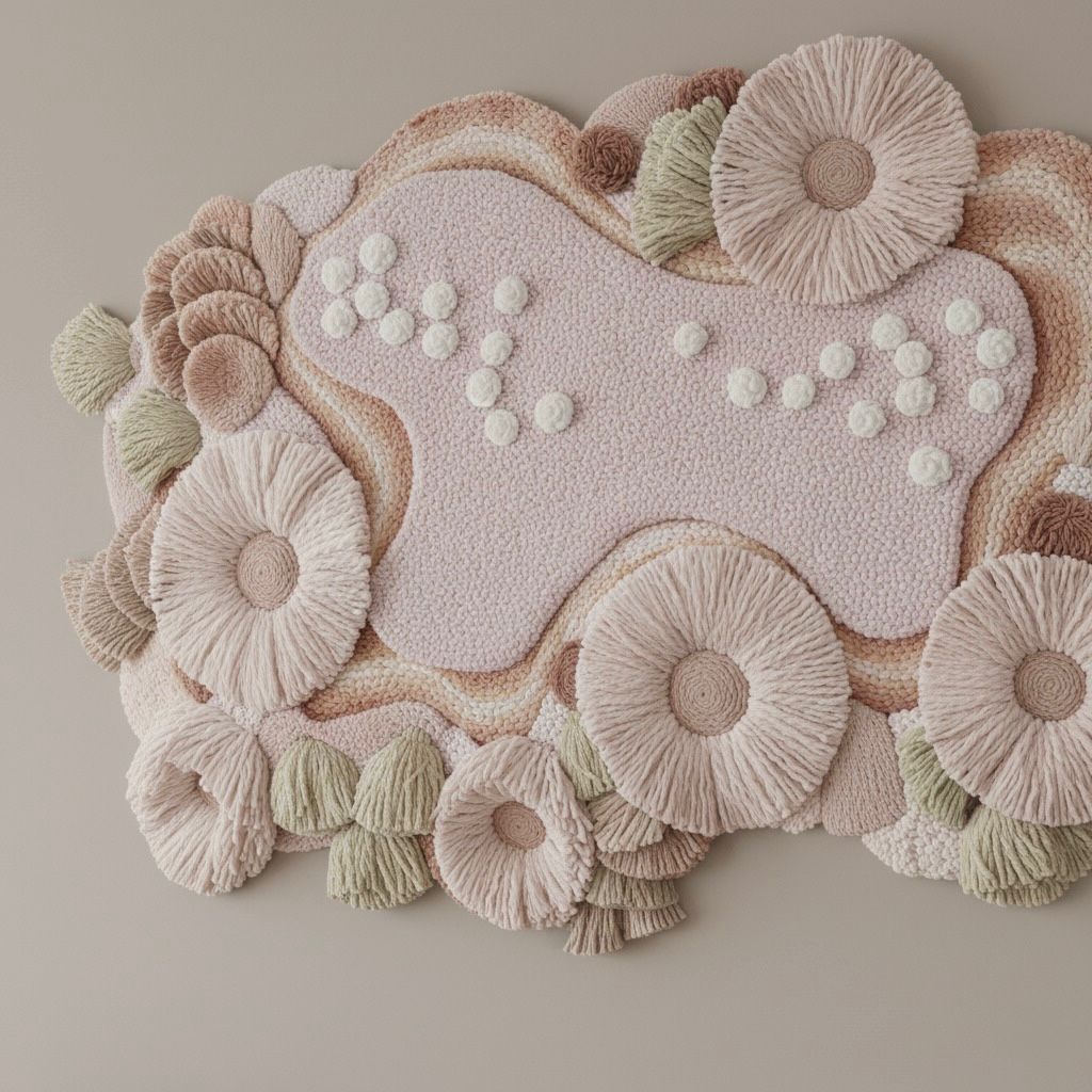 2.4 wall art rug, wall art, hand made wall art