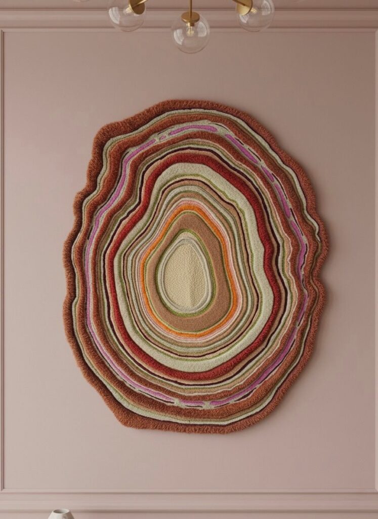 5.3 wall art rug, wall art, hand made wall art